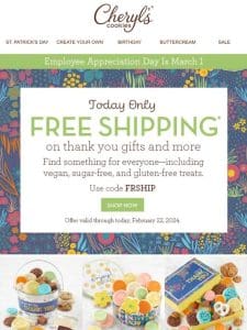 Today only， free shipping ?? Employee Appreciation Day is 3/1 ??