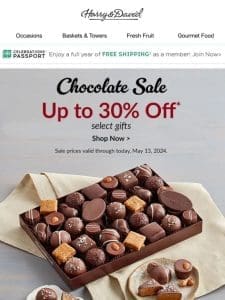 Today’s a good day for up to 30% off chocolate.