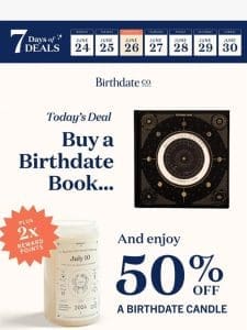 Today’s deal: 50% off a Birthdate Candle