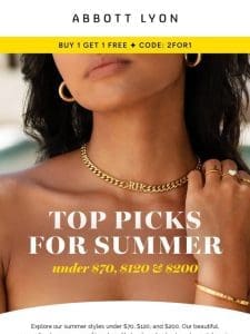 Top Summer pieces under $70， $120 & $200