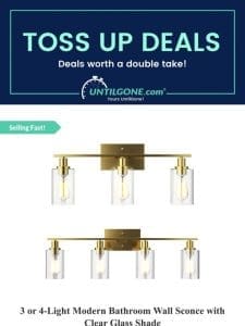 Toss-Up Deals – 64% OFF 3 or 4-Light Modern Bathroom Wall Sconce