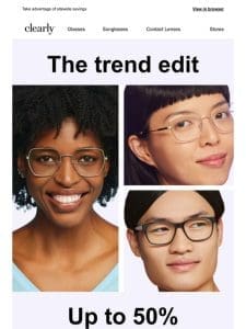 Trendy styles now 30% off frames + lenses ?