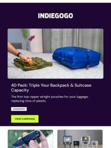 Triple your luggage space with these airtight top-zipper pouches.