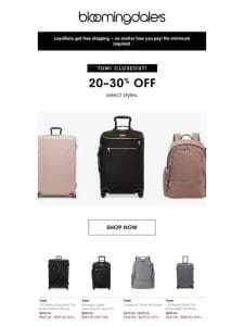 Tumi: 20-30% off