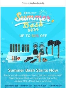 UP TO 50% OFF | Summer Bash Starts Now!