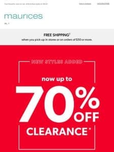 UP TO 70% OFF NEW CLEARANCE!