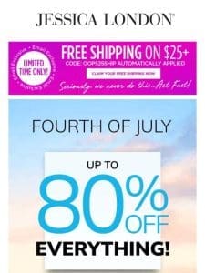 UP TO 80% OFF + Free Shipping‼ Celebrate July 4th EARLY