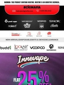 Unbelievable Savings Alert:? Flat 25% Off INNEVAPE E-liquids! ??