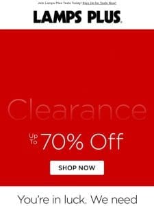 Unbelievable Value! Clearance Styles Up to 70% Off