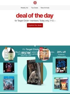 Unlock the Target Circle Week Deal of the Day.