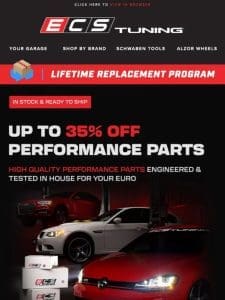 Up To 35% off Top Performance Parts at ECS!