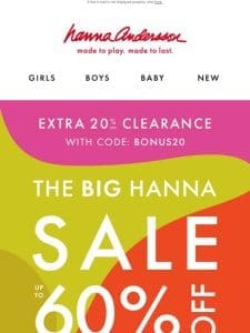 Up To 60% Off + EXTRA 20% Clearance Starts Now