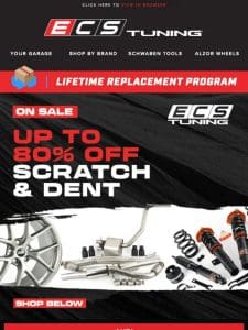 Up To 80% off Scratch and Dent Products!