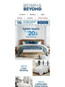 Up to 20% off Light Bedding ?