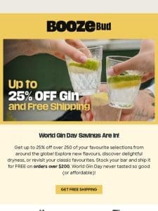 Up to 25% off Gin + Free Shipping over $200 ?