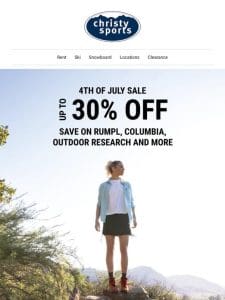 Up to 30% off STARTS NOW! 4th of July Sale