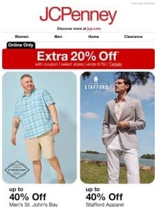 Up to 40% Off men’s brands you ??