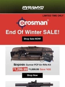 Up to $400 Off Select Crosman!