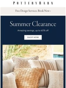 Up to 60% off Summer Clearance