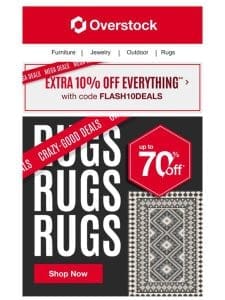 ?Up to 70% OFF Rugs for Every Room!