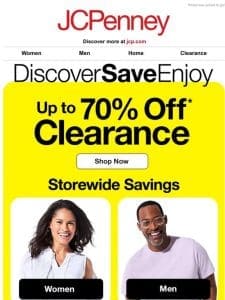 Up to 70% Off   It’s hard to beat Clearance