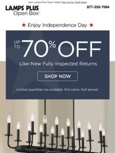 Up to 70% Off! July 4th Weekend