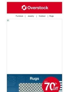 Up to 70% Off Rugs!