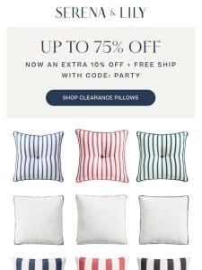 Up to 75% off + free shipping.