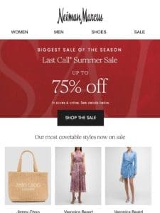 Up to 75% off wear-now summer styles!