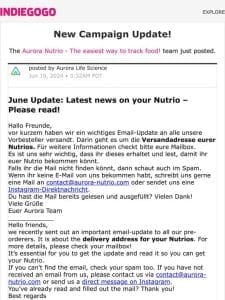 Update #18 from Aurora Nutrio – The easiest way to track food!