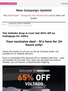 Update #29 from VOLTA Spark – Charge ALL Your Devices and Laptops