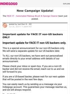 Update #3 from FACE IT – Automated Makeup Brush & Sponge Cleaner