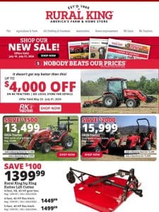 Upgrade Your Equipment: Top Discounts on Tractors， T-Posts， Lift Cutters & More!