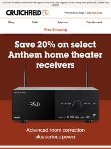 Upgrade the heart of your home theater with Anthem.