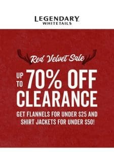 Valued Customer， Red Velvet Sale: Up to 70% OFF!