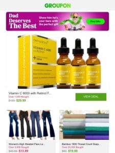 Vitamin C 6000 with Retinol Face Treatment (3-Pack) and More