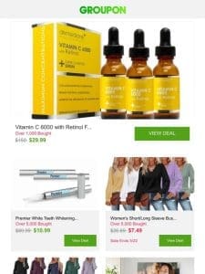 Vitamin C 6000 with Retinol Face Treatment (3-Pack) and More