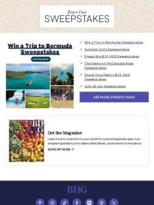 WIN a Once-in-a-Lifetime vacation to beautiful Bermuda!