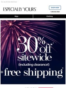 WOW! 30% Off + Free Shipping