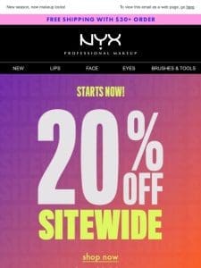 Want 20% off sitewide?