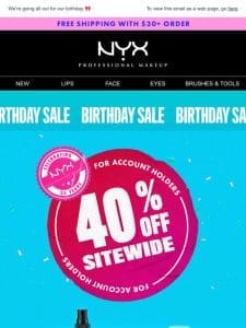 Want 40% off sitewide + free gifts?