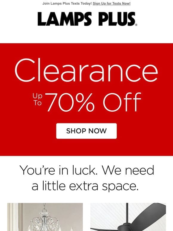 Want to Save Big? Clearance – Up to 70% Off