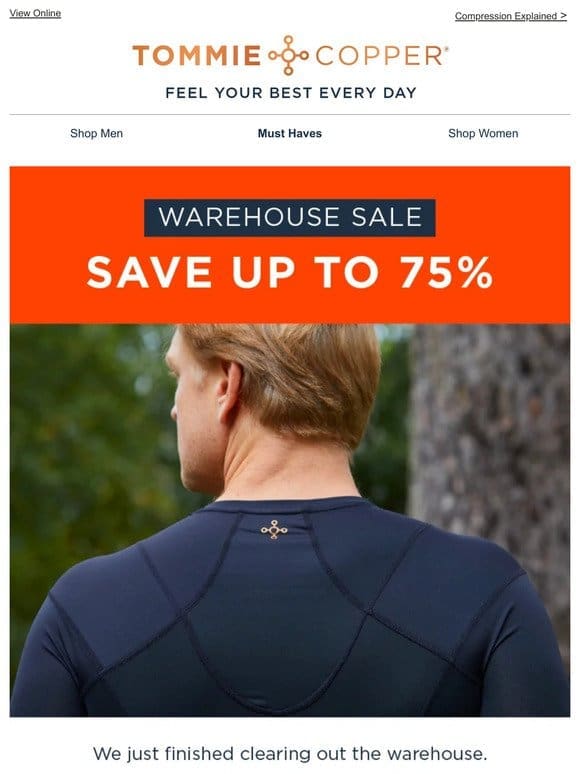 Warehouse Sale | Up to 75% Off