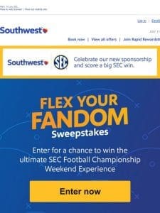 We scored big time: Southwest + the Southeastern Conference