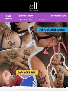 Wear your e.l.f.ing Pride with limited-edition tattoos