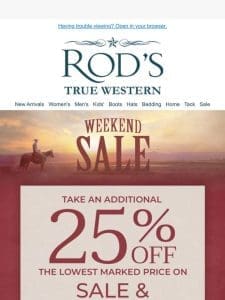 Weekend Sale Alert: Take 25% Off Sale & Clearance