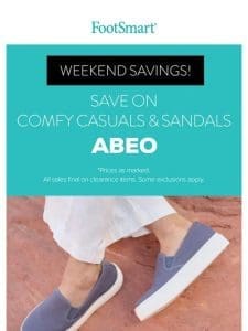 Weekend Savings! Comfy Footwear for Less! ?