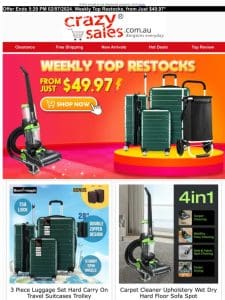 Weekly Top Restocks， from Just $49.97*