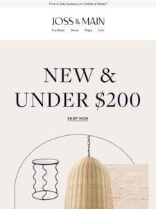 Whoa: new arrivals under $200 ?