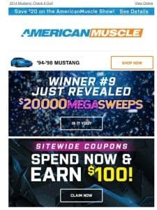 Winner Unveiled + Sitewide Coupons